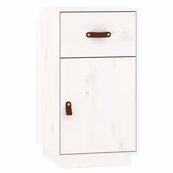 vidaXL Solid Wood Pine Dressing Table Set with LED Vanity Desk Multi Colours - white - Additional view 8