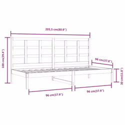 vidaXL Solid Wood Pine Day Bed White 90x200 cm Sofa Sleepover Occasional Bed - Additional view 5
