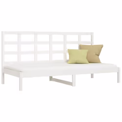 vidaXL Solid Wood Pine Day Bed White 80x200 cm Sofa Sleepover Occasional Bed