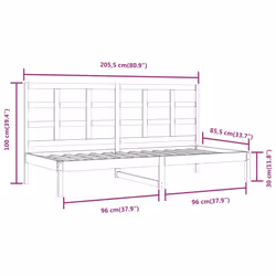 vidaXL Solid Wood Pine Day Bed White 80x200 cm Sofa Sleepover Occasional Bed