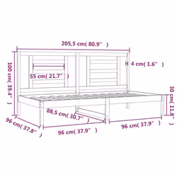 ) vidaXL Solid Wood Pine Day Bed Daybed Couch Multi Colours 80x200 cm/90x200 cm - Brown, 90 x 200 cm (W x L