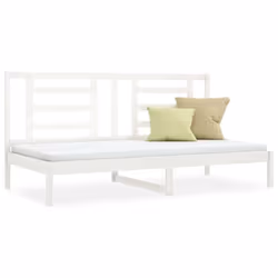) vidaXL Solid Wood Pine Day Bed Daybed Couch Multi Colours 80x200 cm/90x200 cm - White, 80 x 200 cm (W x L