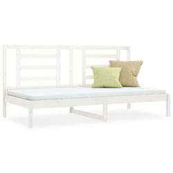 ) vidaXL Solid Wood Pine Day Bed Daybed Couch Multi Colours 80x200 cm/90x200 cm - White, 80 x 200 cm (W x L