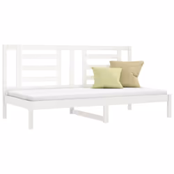 ) vidaXL Solid Wood Pine Day Bed Daybed Couch Multi Colours 80x200 cm/90x200 cm - White, 80 x 200 cm (W x L