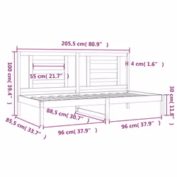 ) vidaXL Solid Wood Pine Day Bed Daybed Couch Multi Colours 80x200 cm/90x200 cm - White, 80 x 200 cm (W x L