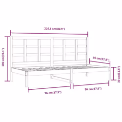 vidaXL Solid Wood Pine Day Bed White 90x200 cm Sofa Sleepover Occasional Bed - Additional view 5