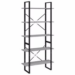 vidaXL Book Cabinet Storage Rack Bookcase Book Shelf Rack Engineered Wood - Grey sonoma - Additional view 5