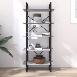 vidaXL Book Cabinet Storage Rack Bookcase Book Shelf Rack Engineered Wood - Grey sonoma - Additional view 6