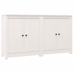 vidaXL 2x Solid Wood Pine Sideboards Storage Cabinet Cupboard Multi Colours - white