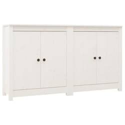 vidaXL 2x Solid Wood Pine Sideboards Storage Cabinet Cupboard Multi Colours - white