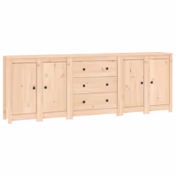 vidaXL Solid Wood Pine Sideboard Wooden Cabinet Home Organiser Multi Colours - Brown