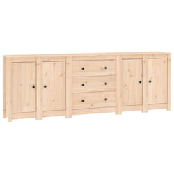 vidaXL Solid Wood Pine Sideboard Wooden Cabinet Home Organiser Multi Colours - Brown