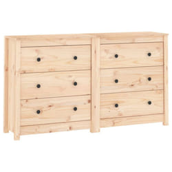 vidaXL Solid Wood Pine Sideboard Side Cabinet Home Organiser Multi Colours - Brown