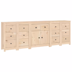 vidaXL Solid Wood Pine Sideboards Wooden Cabinet Home Organiser Multi Colours - Brown