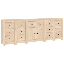 vidaXL Solid Wood Pine Sideboards Wooden Cabinet Home Organiser Multi Colours - Brown