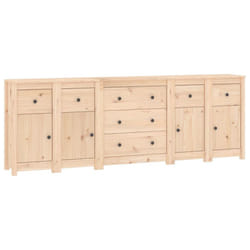 vidaXL Solid Wood Pine Sideboard Side Cabinet Home Organiser Multi Colours - Brown