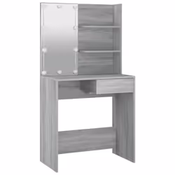 vidaXL Dressing Table Set with LED Grey Sonoma Engineered Wood Makeup Table - Additional view 8