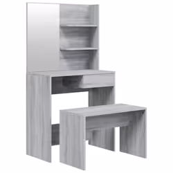 vidaXL Dressing Table Set HomeVanity Table Makeup Vanity Desk Cosmetic Table - Grey sonoma