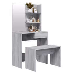 vidaXL Dressing Table Set HomeVanity Table Makeup Vanity Desk Cosmetic Table - Grey sonoma - Additional view 5