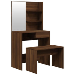 vidaXL Dressing Table Set HomeVanity Table Makeup Vanity Desk Cosmetic Table - Brown oak