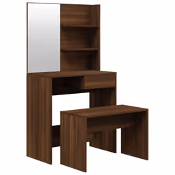 vidaXL Dressing Table Set HomeVanity Table Makeup Vanity Desk Cosmetic Table - Brown oak - Additional view 4