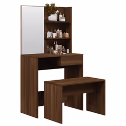 vidaXL Dressing Table Set HomeVanity Table Makeup Vanity Desk Cosmetic Table - Brown oak - Additional view 5