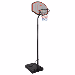 vidaXL Basketball Stand 282-352cm Polyethene Basketball Hoop Stand Black/White - black