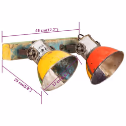 vidaXL Industrial Wall Lamp Hallway Bedside Light Ceiling Lamp Hanging Light - straight - 2 lamp shades - Additional view 10