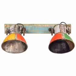vidaXL Industrial Wall Lamp Hallway Bedside Light Ceiling Lamp Hanging Light - straight - 2 lamp shades