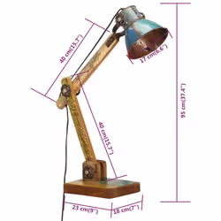 vidaXL Industrial Desk Lamp Multicolour Round 23x18x95 cm E27 Reading Lamp - Additional view 9