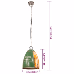 vidaXL Industrial Hanging Lamp 25 W Round E27 Lighting Î¦ 32/42cm Multi Colours - 32 cm - Additional view 7
