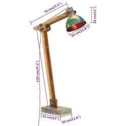 vidaXL Floor Lamp Multicolour E27 Standing Reading Vintage Look Lamp Lighting