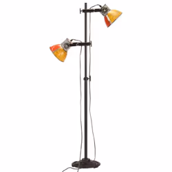 vidaXL Floor Lamp with 2 Lampshade Multicolour E27 Reading Vintage Look Lamp - Additional view 4