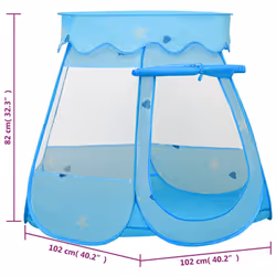vidaXL Children Play Tent Indoor Outdoor Kids Play House Game Tent Ball Pit - Blue - Additional view 7