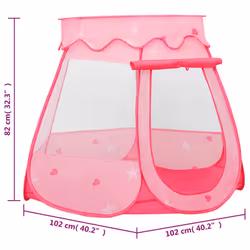 vidaXL Children Play Tent Indoor Outdoor Kids Play House Game Tent Ball Pit - Pink - Additional view 7