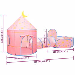 vidaXL Children Play Tent Pink Indoor Outdoor Play House Game Tent Ball Pit - Additional view 9
