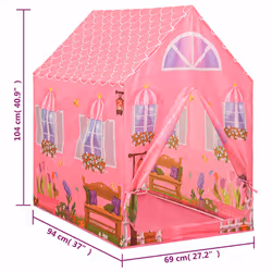 vidaXL Children Play Tent Pink Indoor Outdoor Play House Game Tent Ball Pit - Additional view 7
