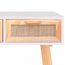 vidaXL Solid Wood Pine Console Table Natural Rattan Side Table Multi Colours - white - Additional view 4
