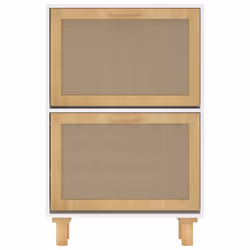 vidaXL Shoe Cabinet Engineered Wood and Natural Rattan Rack Multi Colours - white - Additional view 4