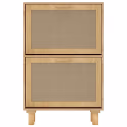 vidaXL Shoe Cabinet Engineered Wood and Natural Rattan Rack Multi Colours - brown - Additional view 4