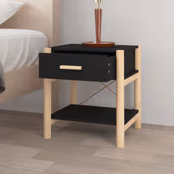 VidaXL 345657 nightstand/bedside table Black - Additional view 4