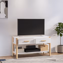 vidaXL TV Cabinet Entertainment Centre TV Stand Media TV Unit Engineered Wood - white