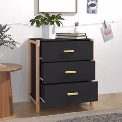 vidaXL Sideboard Storage Side Cabinet Cupboard Home Organiser Engineered Wood - black