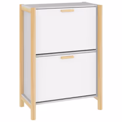 vidaXL Shoe Cabinet Engineered Wood Home Shoe Storage Organiser Multi Colours - white