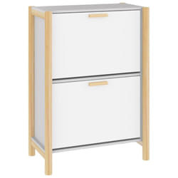 vidaXL Shoe Cabinet Engineered Wood Home Shoe Storage Organiser Multi Colours - white