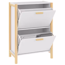 vidaXL Shoe Cabinet Engineered Wood Home Shoe Storage Organiser Multi Colours - white - Additional view 4
