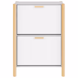 vidaXL Shoe Cabinet Engineered Wood Home Shoe Storage Organiser Multi Colours - white - Additional view 5
