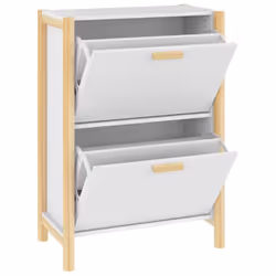 vidaXL Shoe Cabinet Engineered Wood Home Shoe Storage Organiser Multi Colours - white - Additional view 7