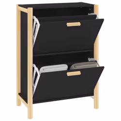 vidaXL Shoe Cabinet Engineered Wood Home Shoe Storage Organiser Multi Colours - black - Additional view 4