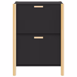 vidaXL Shoe Cabinet Engineered Wood Home Shoe Storage Organiser Multi Colours - black - Additional view 5